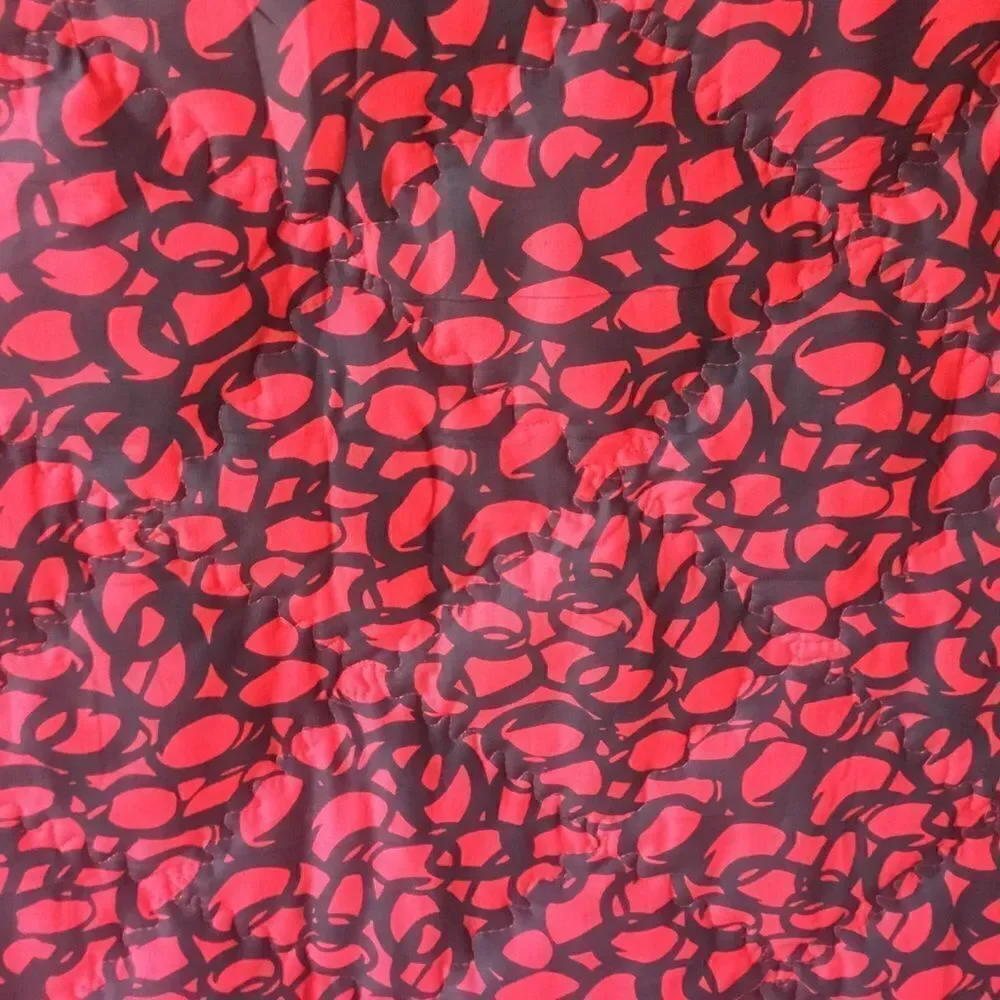 NWT. Hand Crafted Butterflies in Red Quilt